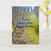 Happy Birthday Pastor's vrouw - Daisy Kaart (Gele Bloem)