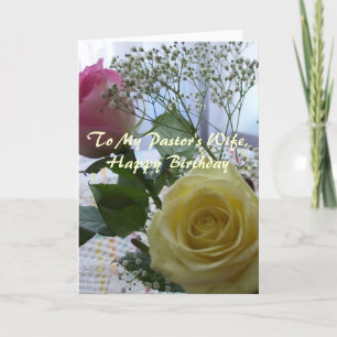 Happy Birthday Pastor's Wife - Rozen Kaart