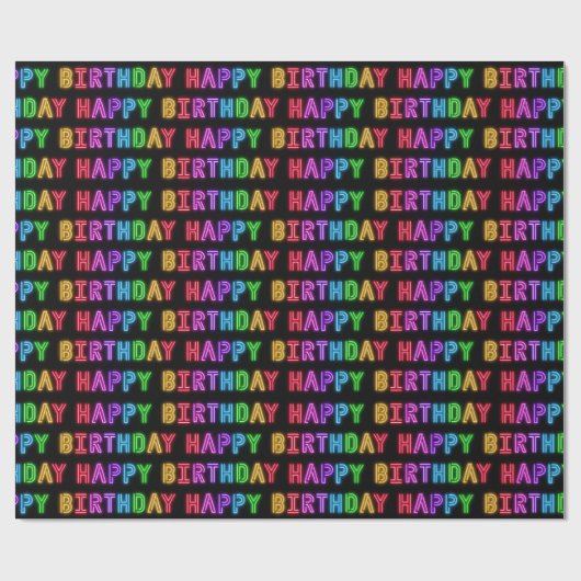 Happy Birthday Pattern Cadeaupapier (Vlak)