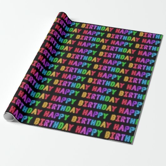 Happy Birthday Pattern Cadeaupapier (Uitgerold)