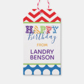 Happy Birthday Pattern Gepersonaliseerde Gift Labe Cadeaulabel (Voorkant)