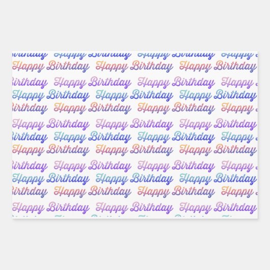 Happy Birthday Pattern Inpakpapier Vel (Voorkant 3)