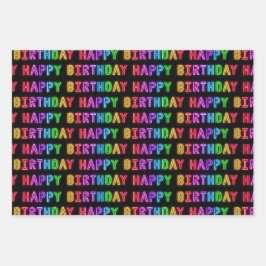 Happy Birthday Pattern Inpakpapier Vel