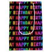 Happy Birthday Pattern Medium Cadeauzakje (Achterkant)