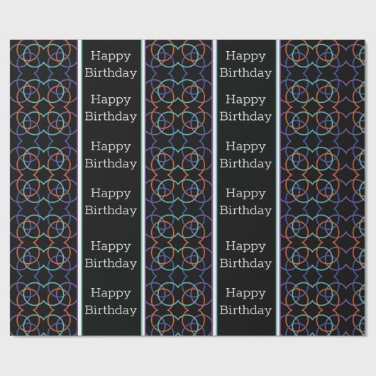 Happy Birthday Patterned Cadeaupapier (Vlak)
