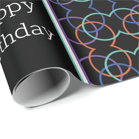 Happy Birthday Patterned Cadeaupapier (Rol Hoek)
