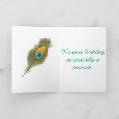 Happy Birthday Pauw Thema Kaart (Binnen)