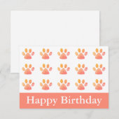 Happy Birthday Pawprint (Voorkant / Achterkant)
