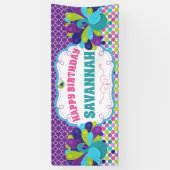Happy Birthday Peacock Party Spandoek (Verticaal)