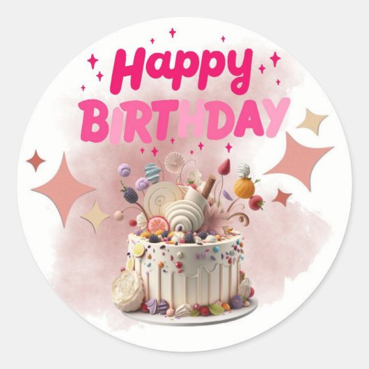Happy Birthday Pegatina/ Stickers (Voorkant)