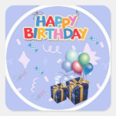 "Happy Birthday", Pegatina/Stickers Vierkante Sticker (Voorkant)