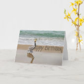 Happy Birthday Pelican Kaart (Gele Bloem)