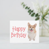 Happy Birthday Pembroke Corgi Puppy Dog Postcard Briefkaart (Staand voorkant)