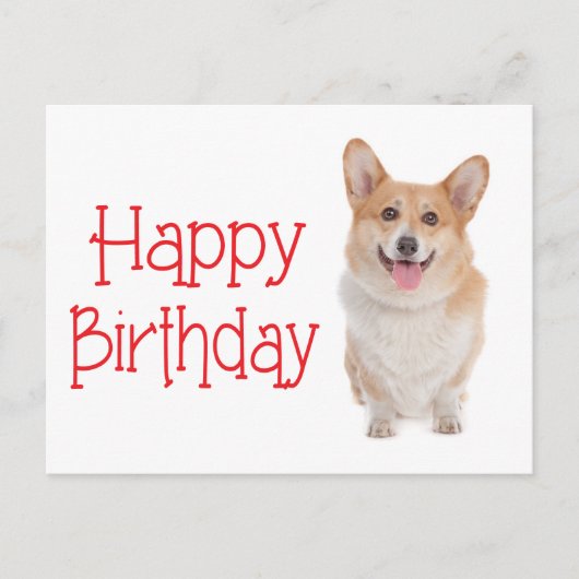Happy Birthday Pembroke Corgi Puppy Dog Postcard Briefkaart (Voorkant)