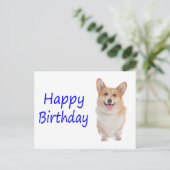 Happy Birthday Pembroke Corgi Puppy Dog Postcard Briefkaart (Staand voorkant)