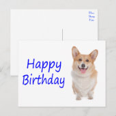 Happy Birthday Pembroke Corgi Puppy Dog Postcard Briefkaart (Voorkant / Achterkant)