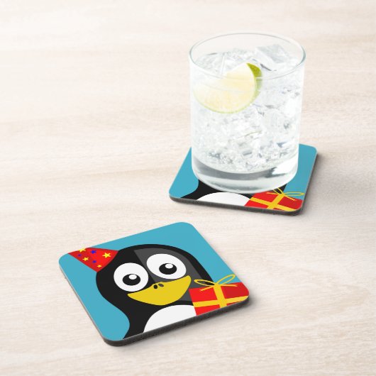 "HAPPY BIRTHDAY"-PENGUIN BIER ONDERZETTER (Rechterzijde)