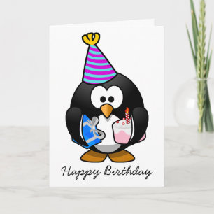 Happy Birthday Penguin Birthday Card Kaart