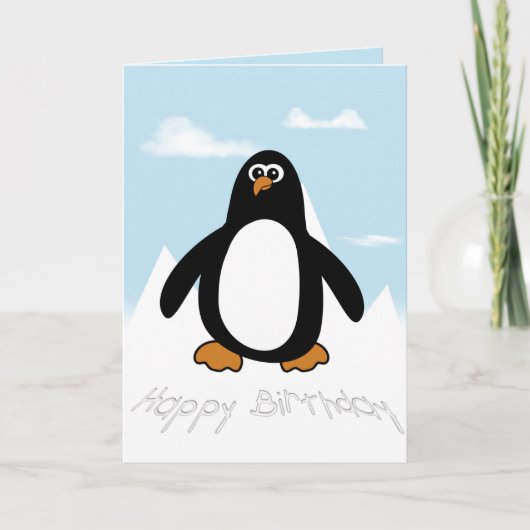 Happy Birthday Penguin Card Kaart (Voorkant)