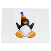 Happy Birthday Penguin Gift Bag Groot Cadeauzakje (Achterkant)