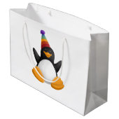 Happy Birthday Penguin Gift Bag Groot Cadeauzakje (Achterkant Gekanteld)
