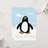 Happy Birthday Penguin Kaart (Voorkant / Achterkant in situ)