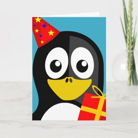 "HAPPY BIRTHDAY"-PENGUIN KAART (Voorkant)