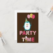 Happy Birthday Penguin Kaart (Voorkant / Achterkant in situ)