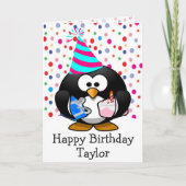 Happy Birthday Penguin Kinder Kaart (Voorkant)