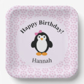  Happy Birthday Penguin Papieren Bordje (Voorkant)