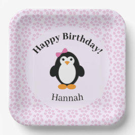 Happy Birthday Penguin Papieren Bordje