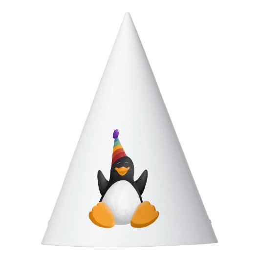 Happy Birthday Penguin Party Pet Feesthoedjes (Voorkant)