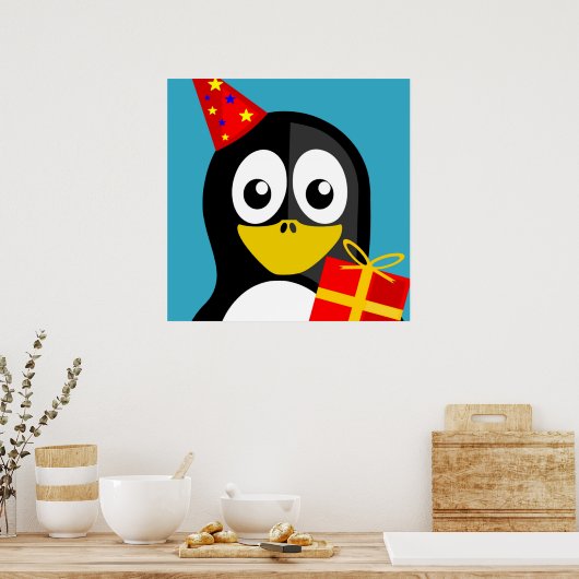 "HAPPY BIRTHDAY"-PENGUIN POSTER (Keuken)