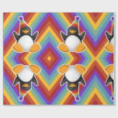 Happy Birthday Penguin Rainbow Wrapping Paper Cadeaupapier (Vlak)