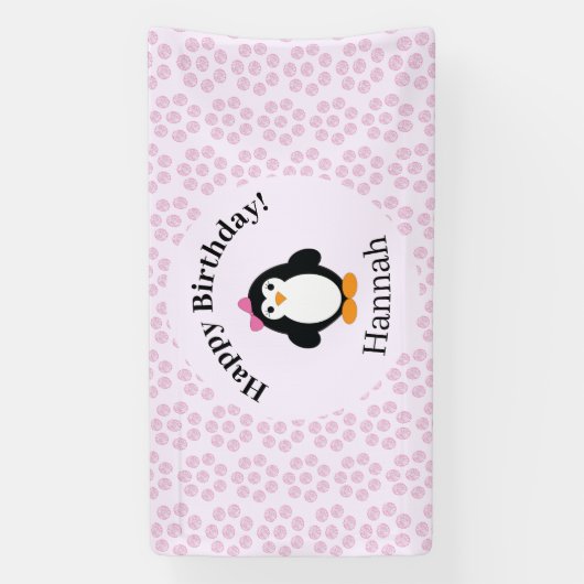  Happy Birthday Penguin Spandoek (Verticaal)
