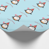 Happy Birthday Penguin Wrapping Paper Cadeaupapier (Hoek)