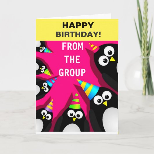 Happy Birthday Penguins Wenskaart Kaart (Voorkant)