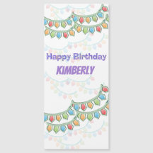 Happy Birthday Pennant Banner Magnetische Kaart