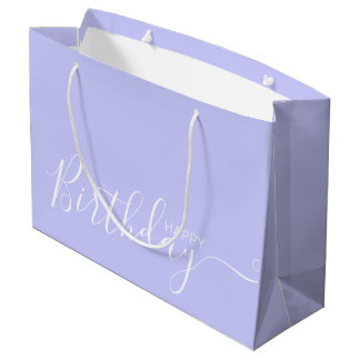 Happy Birthday Periwinkle White Elegant Groot Cadeauzakje