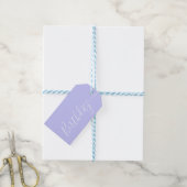Happy Birthday Periwinkle White Modern Cadeaulabel (Met Touw)