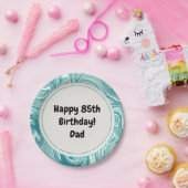 Happy Birthday personaliseer blauwe vloeibare marm Papieren Bordje (Feest)