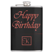 Happy Birthday personaliseer Monogram Gift for Men Heupfles (Voorkant)