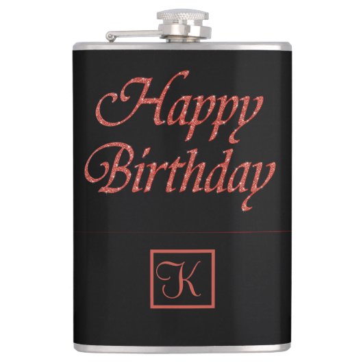 Happy Birthday personaliseer Monogram Gift for Men Heupfles (Voorkant)