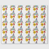 Happy Birthday personalize Clown Cadeaupapier (Vlak)