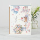 Happy Birthday Personalize Custom card Kaart (Staand voorkant)