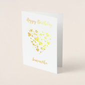 Happy Birthday Personalized Gold Folie Kaarten (Voorkant)