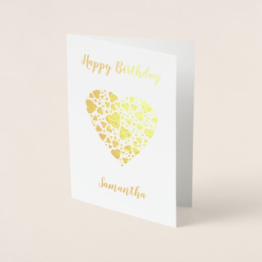 Happy Birthday Personalized Gold Folie Kaarten (Voorkant)