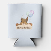 Happy Birthday Personalized Squirrel Balloon  Blikjeskoeler (Voorkant)