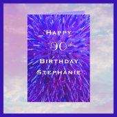 Happy Birthday, persoonlijk, Paars Abstract Kaart