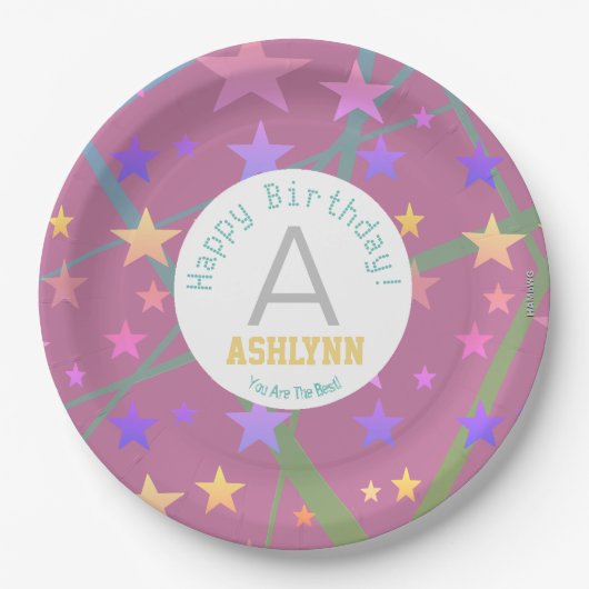 Happy Birthday Persoonlijk Papier Bord HAMbyWG (Voorkant)